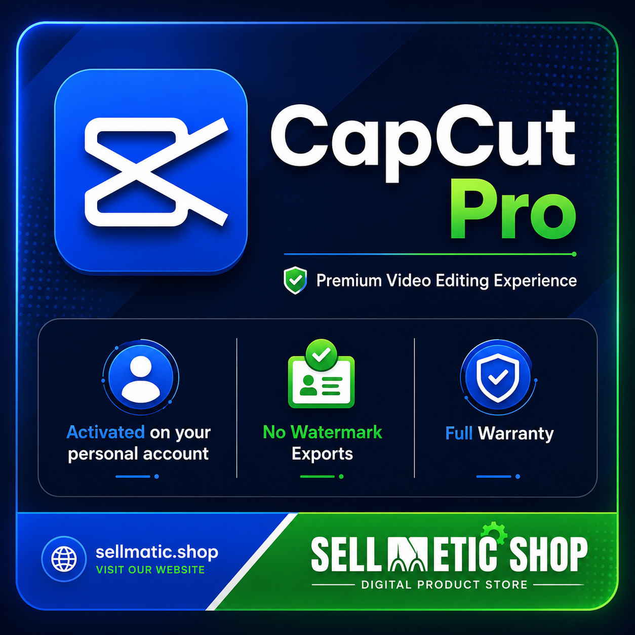 CapCut Pro Premium Account - Instant Delivery | Sellmetic Shop